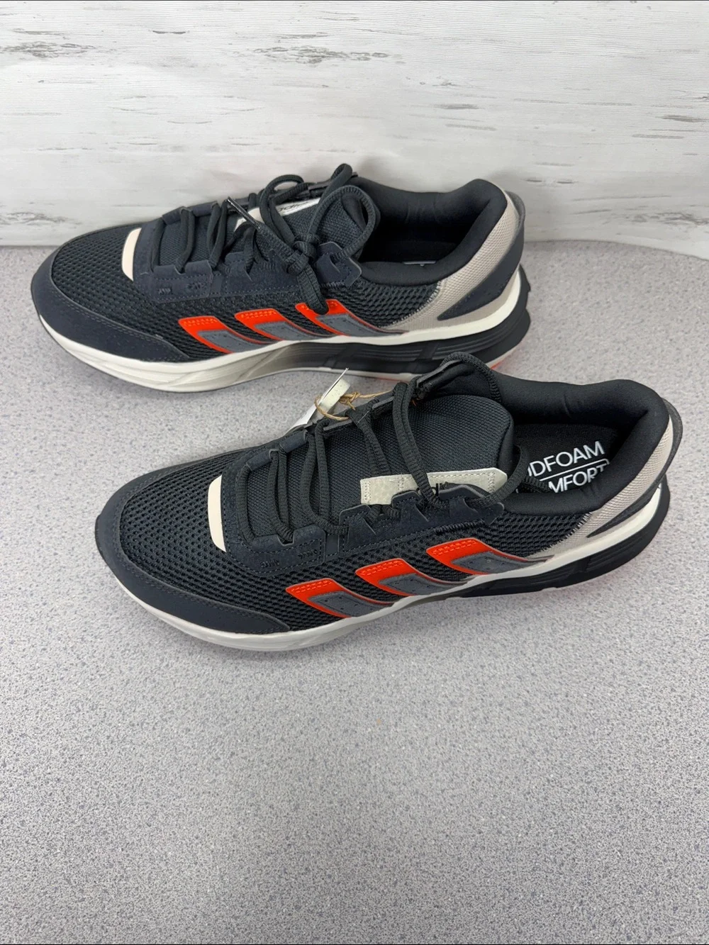 adidas Black Sneakers with Red Stripe Accents